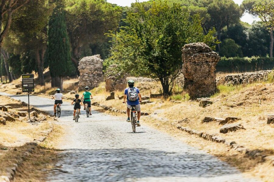 Appia Antica & Aqueducts e-Bike Tour - Official Provider - Riding from Domine Quo Vadis to the ancient stones