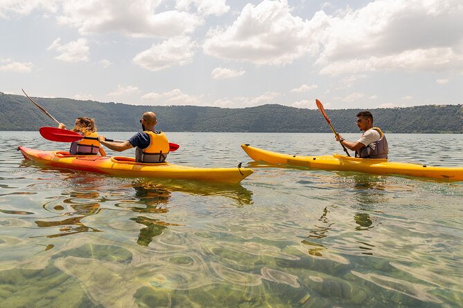 Castel Gandolfo Lake Kayak and Swim Tour - The swim, water, and pizza stop