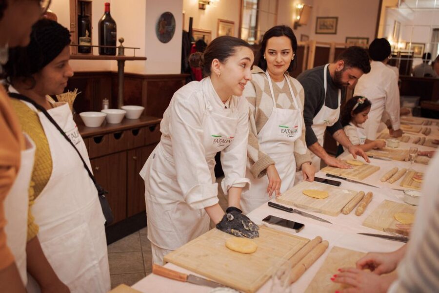 Gelato and Pasta Cooking Class in Rome - Piazza Navona - Making pasta and gelato at Ristorante Tucci