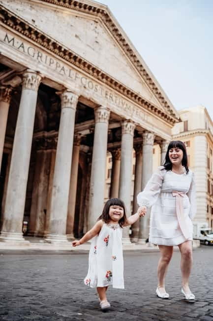 Photo Shoot in Rome with Vespa And Vintage Fiat 500 Options - The Pantheon gives you columns and a dome