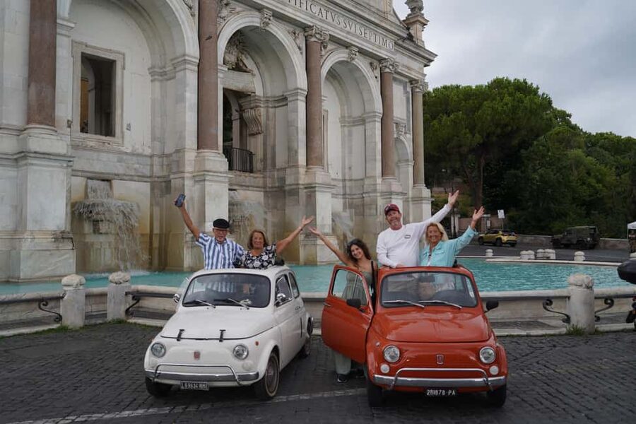Professional Photoshoot with most Classic Fiat500 of Rome - Orange Garden and Santa Sabina on Aventine Hill
