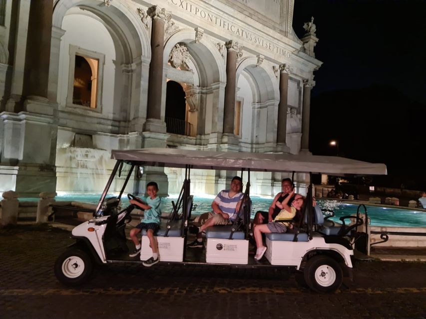 Rome: 2-Hour Golf Cart Sightseeing Tour at Night - The Colosseum under the evening lights