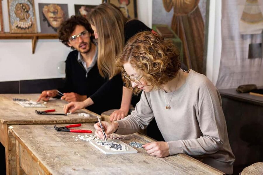 Rome: Ancient Mosaic Making Workshop - Arriving near the Colosseum and Cavour