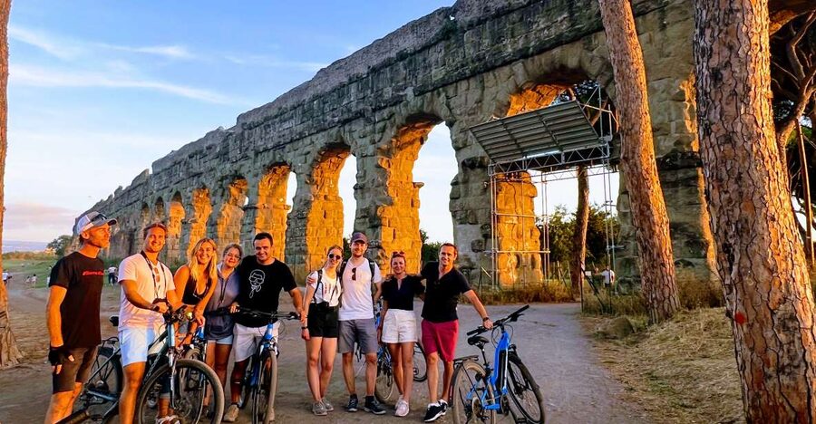 Rome: Appian Way & Catacomb Sunset E-bike Tour with Aperitif - Villa of Maxentius and Cecilia Metella
