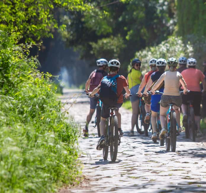 Rome:Appian Way E-bike Tour with Catacombs, Aqueducts & Food - Riding past Maxentius and Cecilia Metella