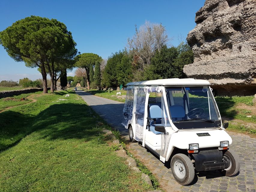 Rome: Appian Way Private Tour by Golf Cart -Official Partner - Quintili’s Villa and the End of the Main Route