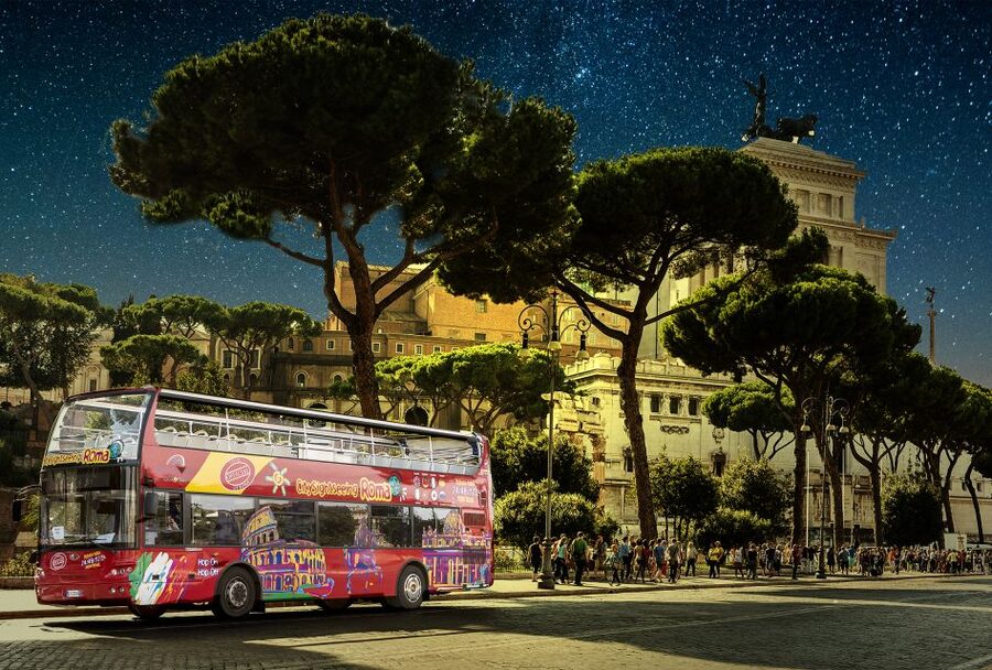 Rome: City Highlights Open-Top Bus Night Tour - From Santa Maria Maggiore to St. John Lateran