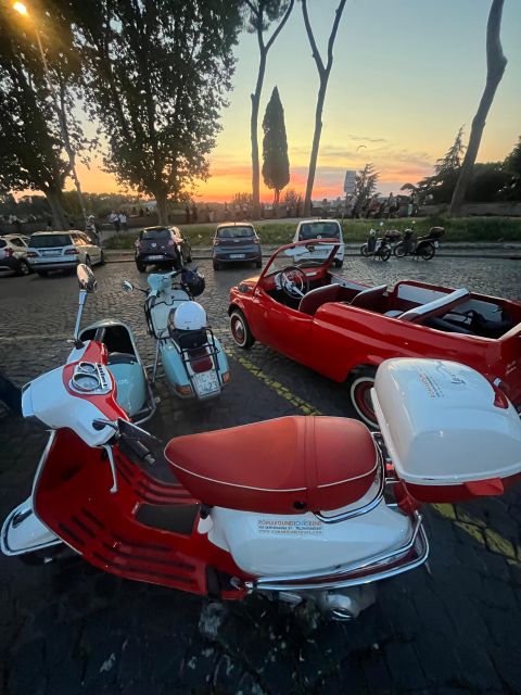 Rome: Evening Fiat 500 and Vespa Prosecco Tour - The Baths of Caracalla and the Pyramid of Cestius