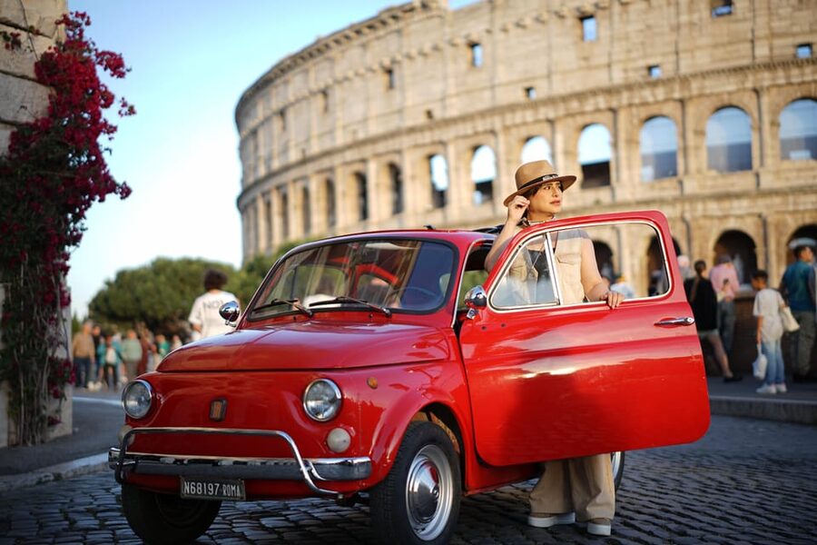Rome Fiat 500 Tour with Professional Photoshoot - Janiculum Hill for the final photographs