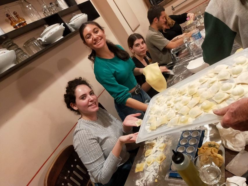 Rome: Fresh Pasta and Tiramisu Making Class with Fine Wine - Rolling dough for fettuccine and ravioli