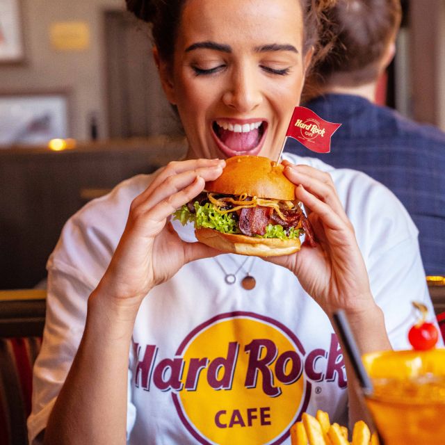 Rome: Hard Rock Cafe Experience - Memorabilia, windows, and the Hard Rock atmosphere