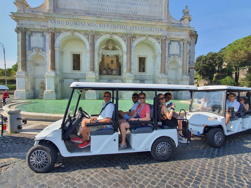Rome: Highlights Golf Cart Tour with Pizza Snack & Gelato - Piazza Venezia, Trajan’s Column, and Trevi Fountain