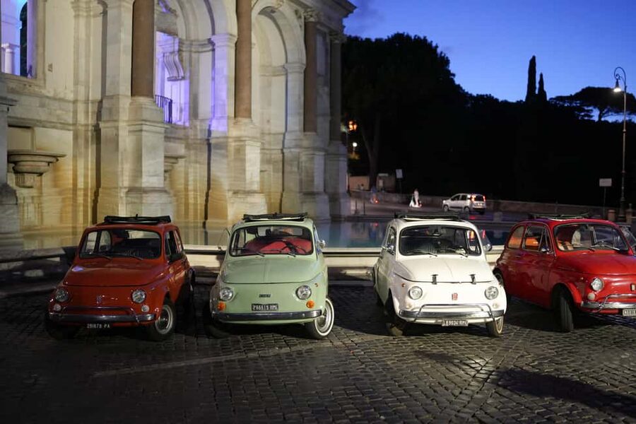 Rome: Night Tour in a Vintage Fiat 500 with Aperol Spritz - Piazza Trilussa shows Rome’s social side