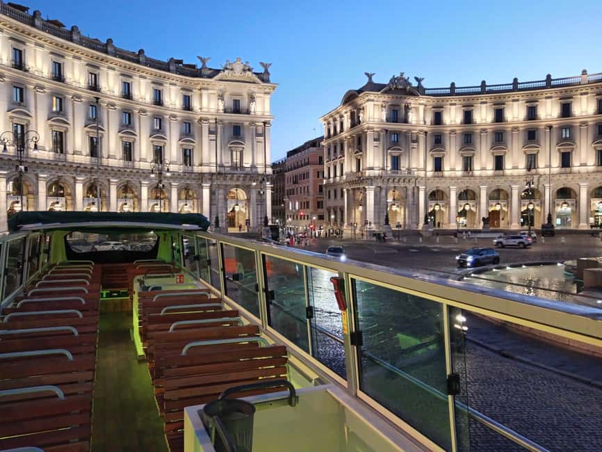 Rome: Nighttime Tour by Open-Top Bus with Tasting Stop - From Termini to Piazza della Repubblica