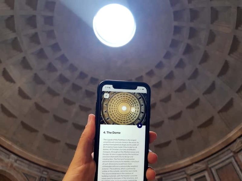 Rome: Pantheon Priority Entry Ticket & Audio Guide App - Entering from Piazza della Rotonda