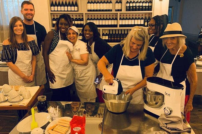 Rome Pasta and Tiramisu Class: Ravioli, Fettuccine & Fine Wine 5<em> – Making fresh pasta near the Vatican’ /></p>
<p><p>The appeal is simple: you get a meal and a lesson in the same three-hour block. Rather than touring a kitchen as a spectator, you work with dough, fillings, and dessert before sitting down to eat.</p>
</p>
<p><p>The main dishes are fettuccine with tomato sauce and ravioli filled with ricotta and spinach, finished with butter and sage. These are sensible choices for a first pasta lesson. Fettuccine teaches you how fresh dough behaves when cut into ribbons, while ravioli adds the more careful work of filling, folding, and sealing.</p>
</p>
<p><p>The class is offered in English, which matters when the instructor is explaining texture and timing. Several instructors are named in the feedback: Alessia is warm and patient, Claudio gives individual help even with a group of 10, Sara works at a comfortable pace, and Simon explains each step while it happens. The instructor can vary, so do not book solely to meet one particular chef.</p>
</p>
<p><p>The setting near the Vatican is useful, especially if you are building a day around that part of Rome. The exact restaurant arrangement can vary, and some sessions include an extra tasting at another restaurant before the cooking portion. Treat that as a possible addition, not a guaranteed part of every booking.</p>
</p>
<div class="twil" style="margin: 20px 0; padding: 15px 0;"><p>More gelato and tiramisu classes in Rome:</p><ul style="margin: 10px 0; padding-left: 0; list-style: none;"><li style="margin: 0 0 12px 0; padding: 0 0 12px 0; border-bottom: 1px solid #DEEAE6; line-height: 1.4;"><a href="https://romewanderer.com/3-in-1-cooking-class-near-navona-fettuccine-ravioli-tiramisu/">3 in 1 Cooking Class near Navona: Fettuccine, Ravioli & Tiramisu</a><br><span style="font-size: 0.82em; color: #555;"><span style="color: #E58A0F;">★</span> 5.0 · 7,376 reviews</span></li><li style="margin: 0 0 12px 0; padding: 0 0 12px 0; border-bottom: 1px solid #DEEAE6; line-height: 1.4;"><a href="https://romewanderer.com/rome-pasta-tiramisu-class-with-fine-wine-by-the-vatican/">Rome: Pasta & Tiramisu Class with Fine Wine by the Vatican</a><br><span style="font-size: 0.82em; color: #555;"><span style="color: #E58A0F;">★</span> 4.9 · 4,852 reviews</span></li><li style="margin: 0; padding: 0; border-bottom: none; line-height: 1.4;"><a href="https://romewanderer.com/rome-3-in-1-fettuccine-ravioli-and-tiramisu-cooking-class/">Rome: 3-in-1 Fettuccine, Ravioli, and Tiramisu Cooking Class</a><br><span style="font-size: 0.82em; color: #555;"><span style="color: #E58A0F;">★</span> 4.9 · 2,704 reviews</span></li></ul></div><h2>What you actually prepare</h2>
<p> – What you actually prepare’ /></p>
<p><p>The class focuses on the pasta dough, the ravioli shaping, and the tiramisu. You should expect to take part in the important handwork, but not necessarily to prepare every sauce from its first ingredient.</p>
</p>
<p><p>That distinction matters. One of the few critical points about the class was that the tomato sauce and butter-and-sage sauce were already prepared. The pasta was cooked for the group rather than being a full lesson in sauce making and stovetop timing. Recipes for the sauces were provided, but the pasta recipe material did not fully cover them for one participant.</p>
</p>
<p><p>If you already cook often, you may want a more technical workshop that covers dough hydration, sauce preparation, cooking times, and plating in greater detail. If you want a relaxed introduction, the lighter format can be an advantage. You spend less time waiting over pans and more time shaping food, talking, drinking, and eating.</p>
</p>
<p><p>The class works well for children who are old enough to follow instructions. Families appreciated that kids could make pasta and tiramisu, with the instructor stepping in when needed. Younger children may find the three-hour session long, so consider your family’s patience before booking.</p>
</p>
<h2>Fettuccine, ravioli, and the satisfaction of handmade food</h2>
<p><img width="669" height="446" decoding="async" src=