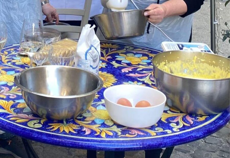 Rome: Pasta and tiramisu perfection class w/wine & dessert - Eating the pasta you made
