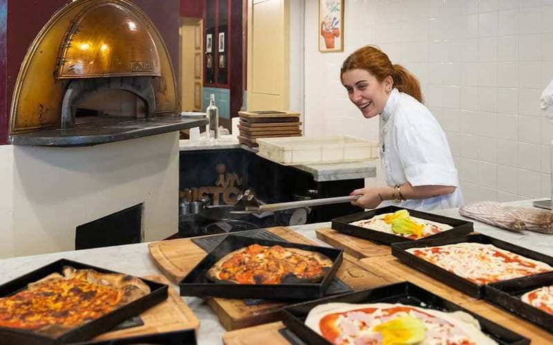 Rome: Pizza and Tiramisù Cooking Class with Glass of Wine - Making Roman-style pizza from flour and water