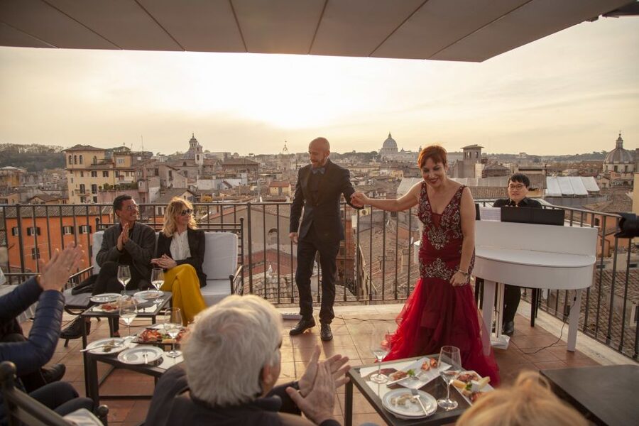 Rome: Rooftop Bar Opera Show - The view from La Grande Bellezza
