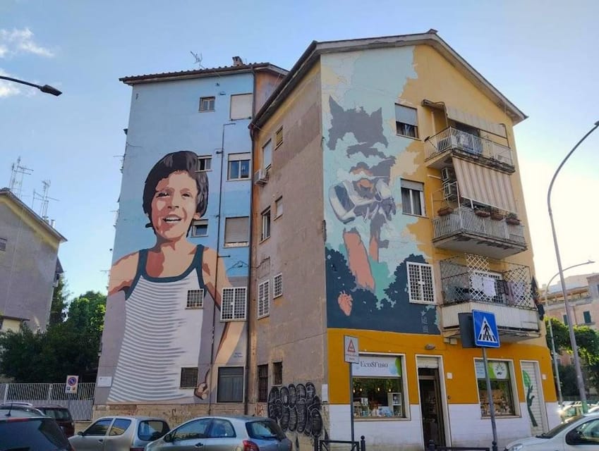 Rome street art tour: off the beaten path with a local guide - The walk back through more Roman art