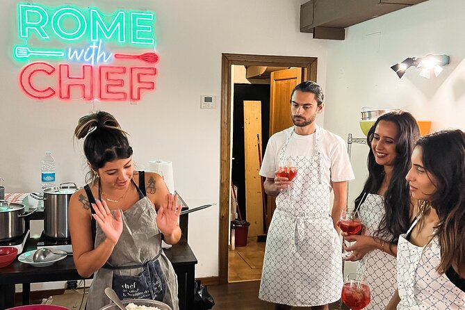 Rome Tipsy Cooking Class: Make Pasta and Mix 3 Spritz Cocktails - Carbonara or cacio e pepe for the main dish