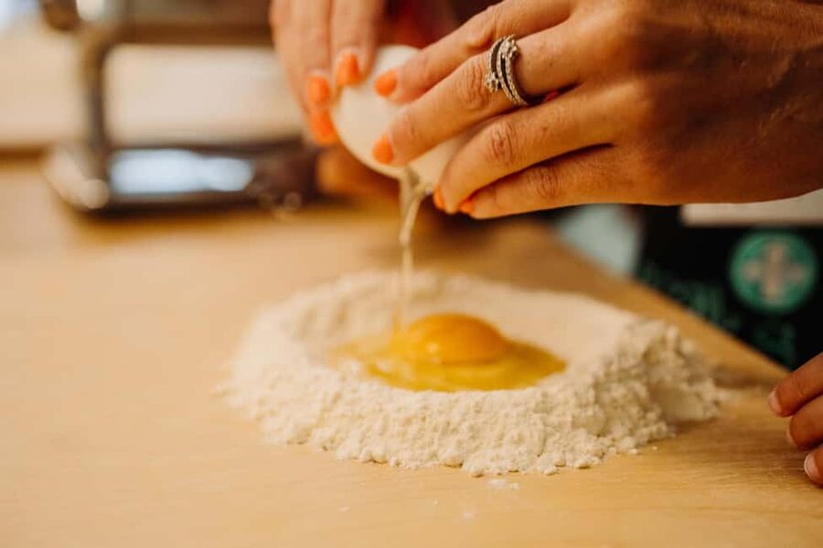 Rome: Traditional Pasta Making Class with Wine & Gelato - Sitting down to eat what you made