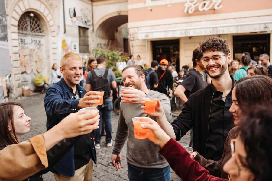 Rome: Trastevere Food, Wine & Spritz Evening Tour - Prosecco, prosciutto, and cheese at Enoteca La Vite