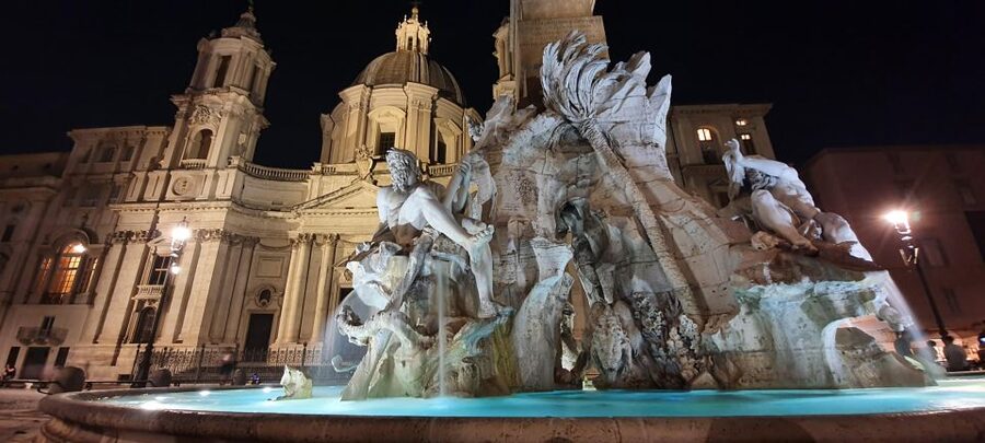 Rome: Trevi Fountain & Other Highlights Guided Tour at Night - Fontana dei Libri and the Four Fountains