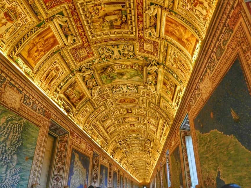 Rome: Vatican Museums, Sistine Chapel, and Basilica Tour - Painted maps turn geography into art