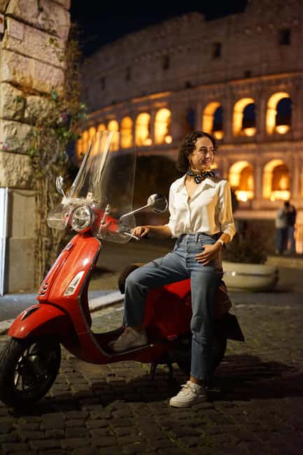 Rome: Vespa Night Tour with Aperol Spritz & Photos - Starting near the Colosseum