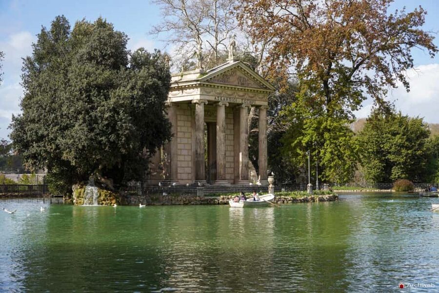 ROME: Villa Borghese Lake tour by boat paddling independently +aperitivo - A Small Lake With a Big Roman Setting
