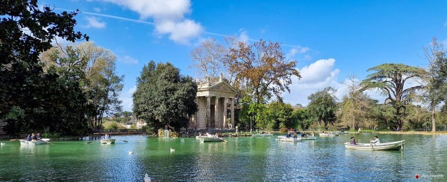 ROME: Villa Borghese Lake tour by boat paddling independently +aperitivo - Finding the Red Ferrari Cap
