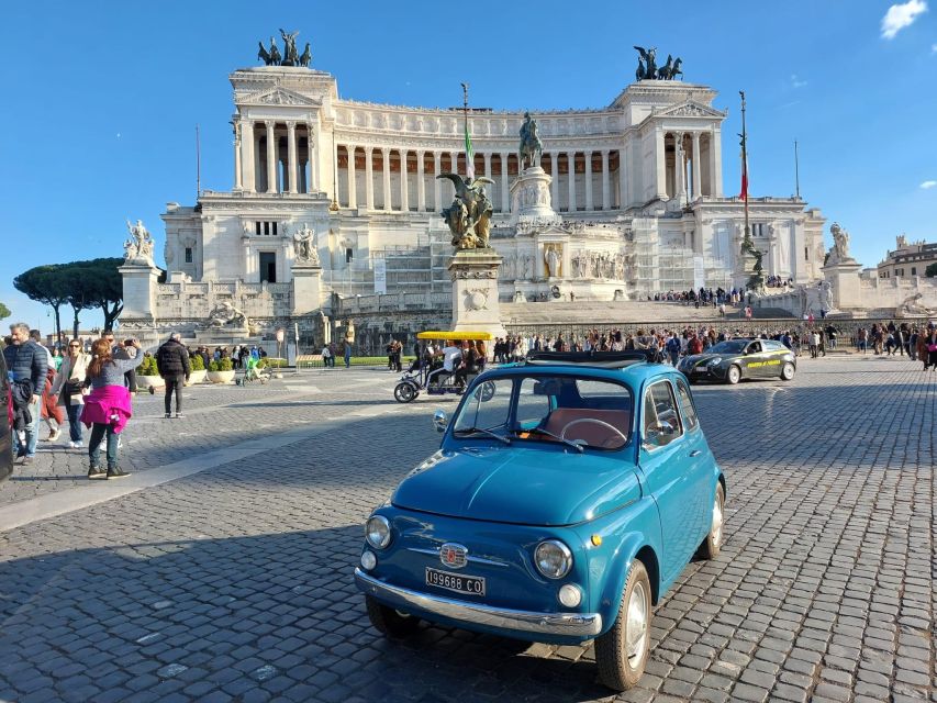 Tour of Rome on board a Vintage Fiat 500 - Starting at Piazza Venezia