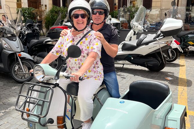 Vespa Sidecar Tour By Night with Pickup - Baths of Caracalla show Rome beyond the headline sights